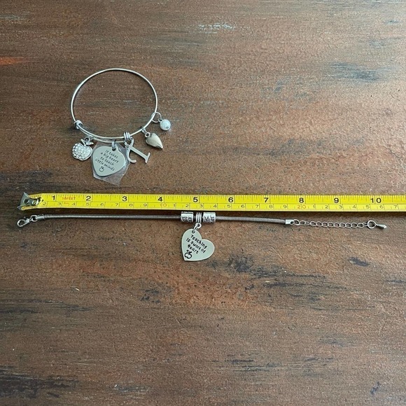 Teacher Gift Charm Bracelets Lot of 02 - Picture 6 of 8